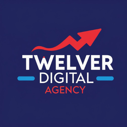 twelver digital logo with abstract growth arrow icon